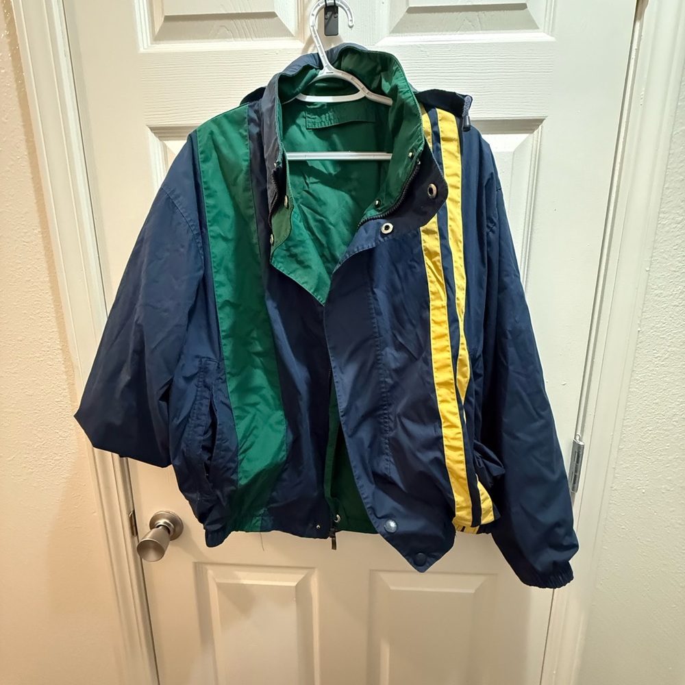 Vintage 90s L Nautical Reversible Jacket Windbreaker